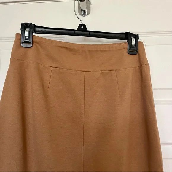 Nine West Camel Pull On Pencil Skirt Small | Stretch Knit Midi Work Minimalist - Picture 4 of 8